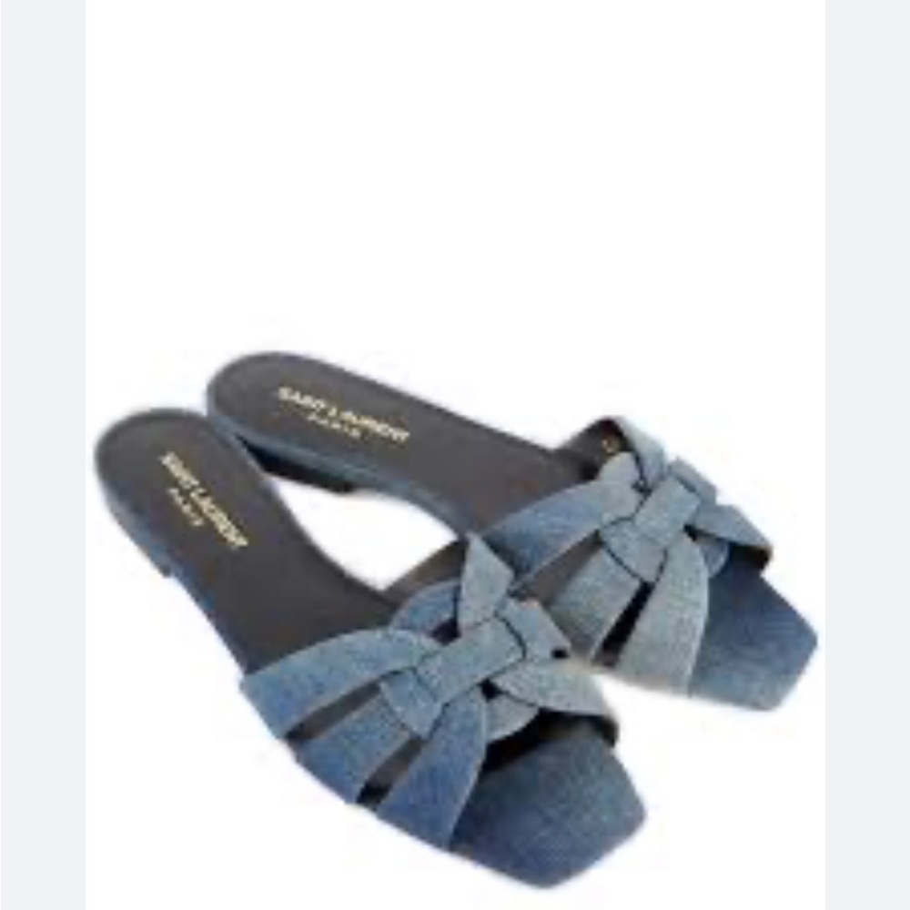 Saint Laurent denim tribute sandals